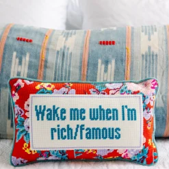 Furbish Studio Home & Gift*Rich And Famous Needlepoint Pillow