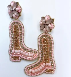 Treasure Jewels, Inc. Jewelry*Riding Pink Boots Earrings