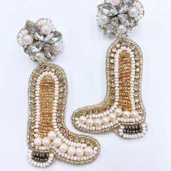 Treasure Jewels, Inc. Jewelry*Riding White Earrings
