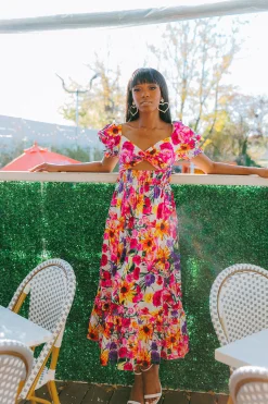 BuddyLove Clothing Label Brunch Dresses | Wedding Guest*Ross Cut Out Midi Dress - Derby Days