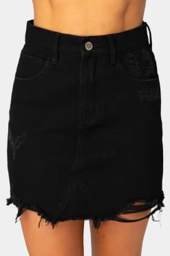 BuddyLove Clothing Label Bottoms*Sharon Distressed Mini Skirt -