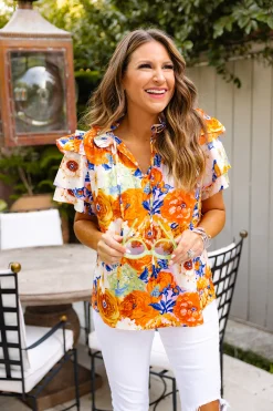 BuddyLove Clothing Label Tops*Shauna Ruffle Shoulder Top - Seeya Later