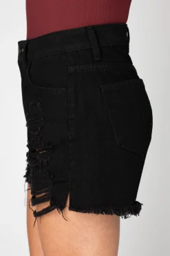 BuddyLove Clothing Label Bottoms*Sheriff Distressed High-Waisted Denim Shorts -