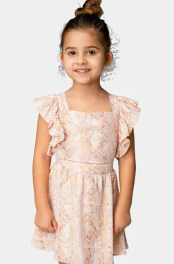BuddyLove Clothing Label Tween | Tween + Girls*Shiloh Girl's Flutter Sleeve Dress - Moroccan
