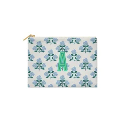 CB Studio Home & Gift*Single Initial - Large Flat Zip Pouch Betsy Blue - New!