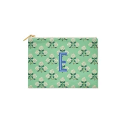 CB Studio Home & Gift*Single Initial - Large Flat Zip Pouch Betsy Green - New!