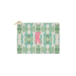 CB Studio Home & Gift*Single Initial - Small Flat Zip Pouch Mitzy Green - New!
