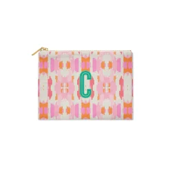 CB Studio Home & Gift*Single Initial - Small Flat Zip Pouch Mitzy Pink - New!