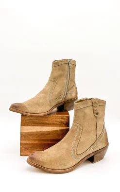 Naughty Monkey Shoes*Smithy Suede Ankle Boot in Tan
