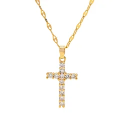 Chansuttpearls Jewelry*SPARKLE CROSS NECKLACE