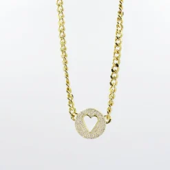 Treasure Jewels, Inc. Jewelry*Sparkling Love Gold Necklace