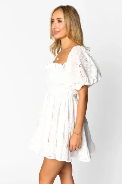 BuddyLove Clothing Label Short Sleeve Dresses | Bride To Be Dresses*Spencer Puff Sleeve Mini Dress - White
