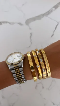 Chansuttpearls Jewelry*SQUARE DIAMOND BANGLE