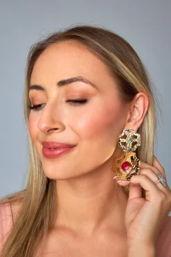 Treasure Jewels Jewelry*Stacey Statement Earrings - Pink