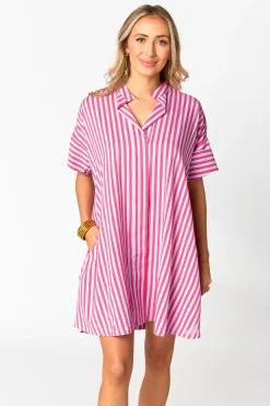 BuddyLove Clothing Label Tops | Short Sleeve Dresses*Stevie Shirt Dress - Lychee