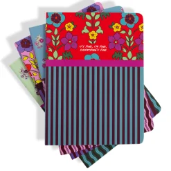 Furbish Studio Home & Gift*Stitched Notebook S/4 - Floral Stripes