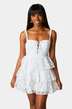 BuddyLove Clothing Label Sleeveless Dresses | Bride To Be Dresses*Suzanne Lace Mini Dress - Ivory Eyelet