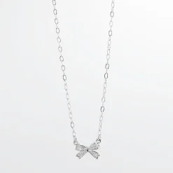Treasure Jewels, Inc. Jewelry*Sweet Bow Silver Necklace