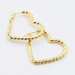 Treasure Jewels, Inc. Jewelry | Bride To Be Dresses*Sweetheart Hoop Gold Rhinestone Earrings