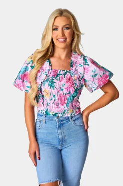 BuddyLove Clothing Label Tops*Tandy Puff Sleeve Top - Garden Club