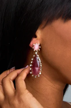 Gemelli Jewelry*Teardrop Statement Earrings - Dusty Rose