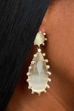 Gemelli Jewelry*Teardrop Statement Earrings - Cream