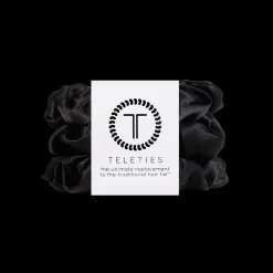 Teleties Hair Accessories*Large Silk Scrunchie - Jet Black