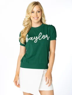 Stewart Simmons Tops*The Baylor Glitter Script Short Sleeve