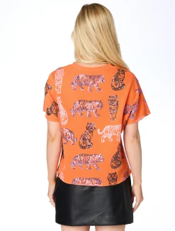 Stewart Simmons Tops*The Clemson Tigers Sequin French Terry Top