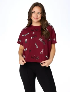 Stewart Simmons Tops*The Mississippi State Sequin Spirit Tee