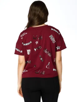 Stewart Simmons Tops*The Mississippi State Sequin Spirit Tee