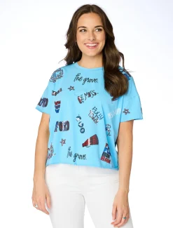 Stewart Simmons Tops*The Ole Miss Sequin Spirit Tee