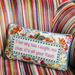 Furbish Studio Home & Gift*Therapy Needlepoint Pillow