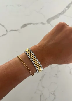 Chansuttpearls Jewelry*THICK TWO TONED BRACELET