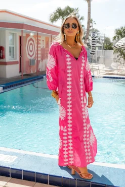 BuddyLove Clothing Label Long Sleeve Dresses | Bump Friendly*Tiffany Embroidered Caftan -