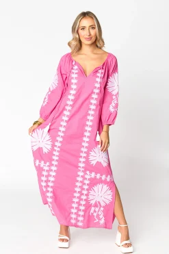 BuddyLove Clothing Label Long Sleeve Dresses | Bump Friendly*Tiffany Embroidered Caftan -