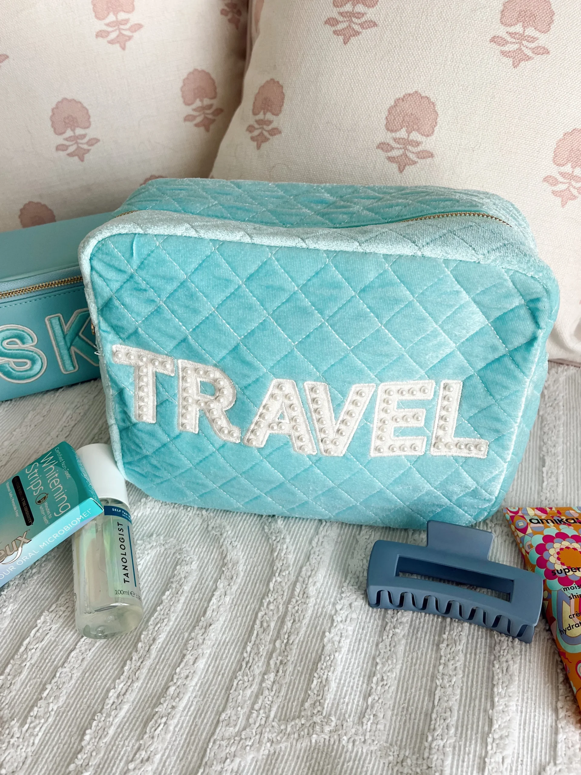 KenzKustomz Handbags*Travel XL - Baby Blue Velvet