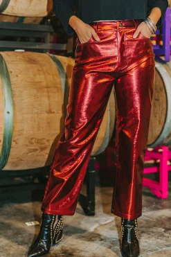 BuddyLove Clothing Label Bottoms | Party Dresses*Travolta High-Rise Metallic Pants -