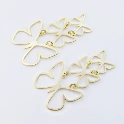 Treasure Jewels, Inc. Jewelry*Triple Butterfly Gold Earrings