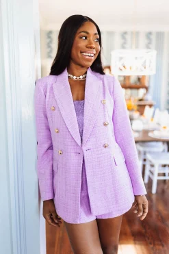 BuddyLove Clothing Label Outerwear*Tucker Tweed Blazer - Lavender