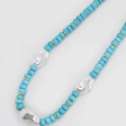 Treasure Jewels, Inc. Jewelry*Turquoise Pearl Gemstone Necklace