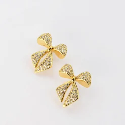 Treasure Jewels, Inc. Jewelry*Twinkle Bow Gold Earrings