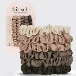 KITSCH Beauty*Ultra Petite Satin Scrunchies 6pc - Eucalyptus