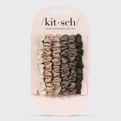 KITSCH Beauty*Ultra Petite Satin Scrunchies 6pc - Eucalyptus