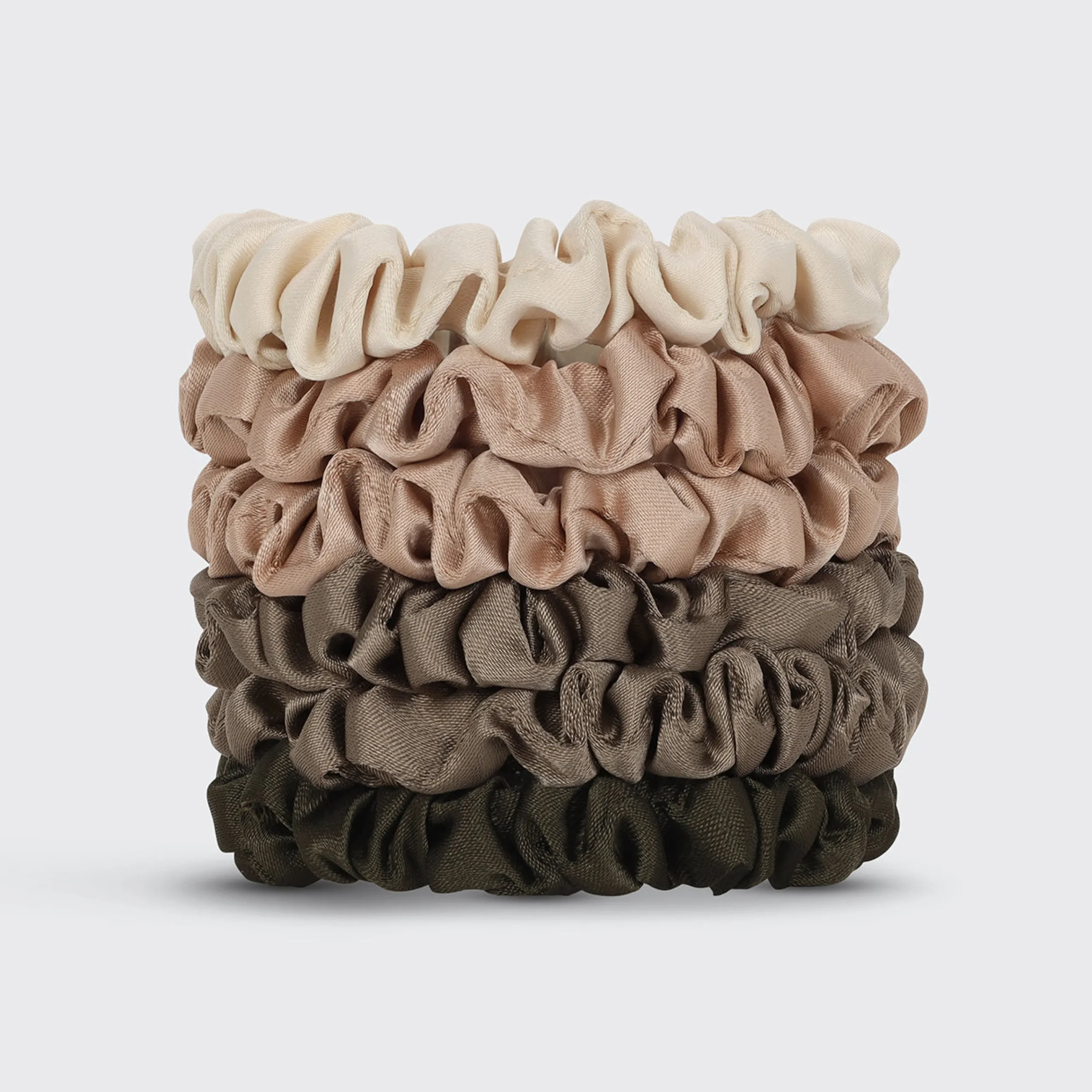 KITSCH Beauty*Ultra Petite Satin Scrunchies 6pc - Eucalyptus