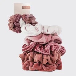 KITSCH Beauty*Velvet Scrunchies - Blush/Mauve