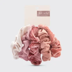 KITSCH Beauty*Velvet Scrunchies - Blush/Mauve