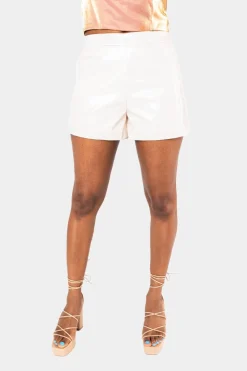 BuddyLove Clothing Label Bottoms*Vince Vegan Leather Shorts - Ecru