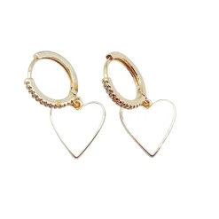 Treasure Jewels, Inc. Jewelry | Bride To Be Dresses*White Enamel Heart Huggies C17