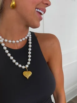 Chansuttpearls Jewelry*WRAP AROUND PEARL HEART NECKLACE